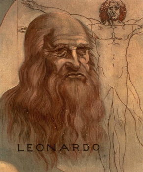 Εκτύπωση καμβά Portrait of Leonardo da Vinci with his `Vitruvian Man'